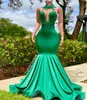 2023 Sparkle Green equins Crystal Mermaid Prom Dresses Sexy Backless Evening Orvics Halter Neck Women Party Party Custom MA494393