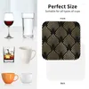 Bord Mats Art Deco Design Luxury Fans Coasters Läder Placemats Non-Slip Isolation Coffee Home Kitchen Dining Pads Set of 4