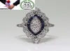 Omhxzj inteiro solitário europeu anéis moda mulher homem festeira presente de casamento luxo azul topázio de zircão 18kt de ouro branco anel7479293