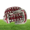 Stora rhinestones bälten Western Cowgirl Cowboy Bling Crystal Studded Leather Belt borttagbart spänne för män kvinnor4852021