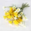 Decoratieve bloemen 5 hoofden herfst zijden doek daisy bouquet kerstdecoraties vaas voor huis bruiloft decor huishoudelijke producten kunstmatig