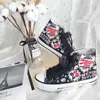 Casual Shoes Spring Summer Women Sneakers Canvas Vulcanize Fashion Letter Seal Söt Sweet Large Size Sets-up 44