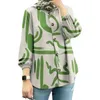 Ethnic Clothing Comfy Fashion Holiday Parties Shirt Tops Long Sleeve Muslim O Neck Polyester Printed Ramadan Ruffles Blouse Blusa