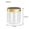 Förvaringsflaskor 22st Pet Clear Plastic Cosmetic Jars Gold Aluminium Lid Hårmask Behållare Tom hudvårdskräm Krukor 100g 120G 150G 200G