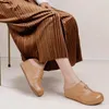 Тапочки биркуир клинья для женщин Толстую каблук с закрытой ногой роскошные женские женщины элегантные 5,5 см. Подличная кожа