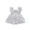 Mädchenkleider Ins Sommer 2024 Kind Kleid kleider leichter frischer Modekirschdruck Süßes Baby Prinzessin Bogen Geboren