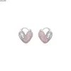 Designer Love Earrings Womens Trendy Instagram Ear Buckles Unique Design Feeling Pink Diamond Zircon Stones Fqn3