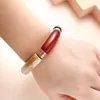 Bangle niche retro marmeren graan gebogen bamboe buis vrouwen armbanden mode sieraden geschenken voor haar dame armband