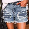 Jeans femminile da donna estate pantalone corto sexy in alto in alto in pale sciolte tasca di moda casual
