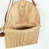 Bag Casual Quaste Quaste Stroh Kupplungsbeutel für Frauen Wikcer gewebt Schulterkreuzkörper Lady kleine Totes Rattan Summer Beach Geldbörsen 2024