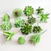 Fleurs décoratives 5pcs mini assortiment vert fausse plantes succulentes articulent cactus émulation pour le bureau de table de bureau de bureau