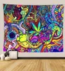 Arazzi Hippie Trippy Tapestry Wall Hanging Copri da soggiorno Art Decors decorazione astratta 8998027