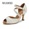 Dance Shoes NATASHA2024 Latin With Diamond Inserted Soft Sole Mid Heel High Fashion Square Social Sandals