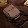 Shoulder Bags Vintage Men's Crossbody Bag PU Leather Solid Color Messenger For Male Casual Small Zippers Handbag