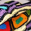 2024 Flower Crochet Bucket Hat Women Summer Handmade Knit Beanies INS y2k Korean Fashion Panama Cap 240403