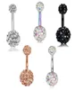 14G Stainless Steel Navel Rings Screw Bar CZ Body Piercing Belly Button Ring Women Girls Helix lage Earring8709161