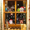 Gift Wrap 1pc Cartoon Christmas Window Stickers Wall Decor Santa Claus Elk Wreath Xmas Sticker Merry Decoration Happy Year