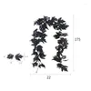 Fleurs décoratives Simulate Rattan Thanksgiving Wall Decoration pour Home Halloween Black Wreath Party Wedding