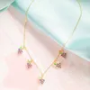 Jewelry Ins Hot Color Zircon Necklace Cherry Honey Peach Tropical Fruit Collar Chain Girl