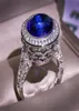 2020 NOUVEAU BIJOURS DE FOCHIE VINTAGE 925 STRILL SIRGLE ROND CUT BLUE SAPPHIRE CZ DIAMOND promesse Femmes Femmes Couronne BA1848198