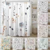 Shower Curtains Polyester Beige Water-Color Flower Curtain Extra Thick Not Skin Attaching Hygienic Flowers