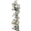 Flores decorativas Ornamento da porta da coroa de Natal com pinecone Flor Artificial Garland Swag Swag para festa