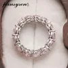 Clusterringe Panyssen 925 Sterling Silber 5 mm runder Labor Pink Sapphire Citrin Ring für Frauen Hochzeit Verlobungsschmuck