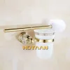 Set Crystal Gold Color Bathroom Accessories Set Gold Polished Brass Bath Hardware Set Wall Mounted Bathroom Products Banheiro