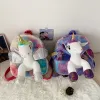 Animals Girl Unicorn Plush Backpack Cute Children Zipper Schoolbag Mini Kid Toy Doll Backpack for Kidergarten Fur Bag Cartoon