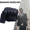 Cinture da 124 cm da uomo Cintura a fibbia automatica Slide nera Facile da rimuovere Elegante regalo comodo per il fidanzato GIF GIF L5B3