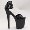 Dance Shoes LAIJIANJINXIA PVC Sexy Exotic Pole Dancing Summer Women Sandals 20CM High Heels Buckle Strap Size 34-46 E036