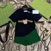 Summer Fashion New Children Set 22 Year Men and Women Small and Medium sized Big Treasure Two piece Set Short sleeved Shorts Cotton Set