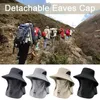 Berets Sunshade Hat Big Eal Mask Mask Fishing Outdoor Hiking Protection Sun Caps Werk afneembare klimsporten R4R3