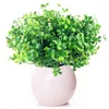 Decorative Flowers 3PCS Artificial Plant Faux Greenery Stem Wedding Home Decoration Green Eucalyptus Plastic Large Grass Bush