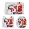 Bath Mats Zeegle Soft Snowman Printed Bathroom Carpet Mat Non Slip Foot Pad Shower Room Toilet Cover Seat