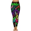 Active Pants Colorful Word Graffiti Yoga Women Letter Print Leggings High Waist Vintage Legging Stretchy Graphic Gym Sports Tights