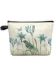 Cosmetic Bags Rustic Vintage Tulip Flower Bird Makeup Bag Pouch Travel Essentials Women Toilet Organizer Storage Pencil Case