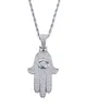 Fashionhamsa Hand Coolslare для мужчин Женщины рука ожерелья Fatima Diamonds Judea Арабские религиозные ювелирные украшения Real GO6047970