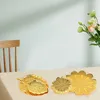 Figuras decorativas 1 PC Forma creativa de la hoja Plato de fruta Sirviendo la bandeja de oro Flores Flores Flores Batirrías de joyas para el hogar Tazón de almacenamiento