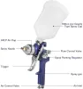 Armas de pistola de pulverização de névoa alta pistola de pulverização hvlp 1.4/1.7/2,0 mm 3 Dicas fluidas Airbrush DIY Kit de tinta portátil portátil pistola de pintura de carro