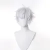 RANYU White Men Wig Short Straight Synthetic Anime Hair High Temperature Fiber for Cosplay Party 240412
