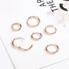 Stud Earrings 2024 Fashion S925 Sterling Silver Solid Women's Small Smooth Face Circle Rose Gold