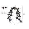 Fleurs décoratives Simulate Rattan Thanksgiving Wall Decoration pour Home Halloween Black Wreath Party Wedding