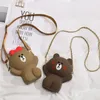 DrawString Cute Cartoon Bear Women's Bag Style stor kapacitet Moble Phone Pocket Fashion Soft Silicone Shoulder PALLS PORTABLE Handväskor