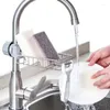 Kitchen Storage Sink Faucet Shelf Stainless Steel Sponge Holder Adjustable Dishcloth Towel Rack 2024