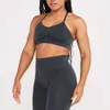 Lu Set Jumpsuit Align Lemon Effortless Seamless Yoga Women Bra High Waist Leggings Fiess Clothing Femme Sportswear Sports Suit 2 Pieces Gym