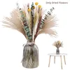 Decorative Flowers 93pcs Office Home Decor Dried Multiduty Desk Natural Bouquet Convenient Storage Pampas Grass Modern Blow Dry Colorful