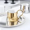 Mokken Ins Electroplated Luxury Noordse koffiemok keramische thuiskantoor Afternoon tea Creative Golden Cup Water Cups Cadeau