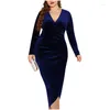 Plus -Size -Kleider Abend Luxus 2023 Veet Wrap Bodycon Long Vestido de Mujeres 5xl Kurvenkleidung für Frauen fallen liefert Bekleidung Wome DH4SV