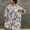 Men's designer Summer black eye with cloud Tiger Hawaiian short sleeve shirt for men